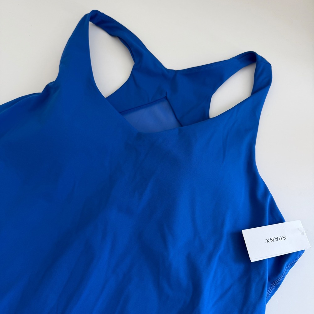 Spanx Booty Boost V Neck Dress Active Blue Women's 2X NWT athleisure - Picture 2 of 8